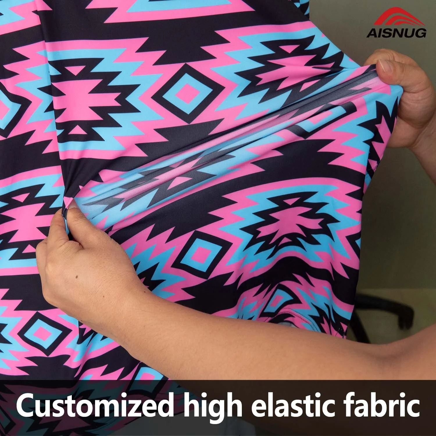 Custom Design Pattern Print Classic Fit Four Way Stretch Moisture Wicking Sun Protection Golf Wear Performance Polo Shirt