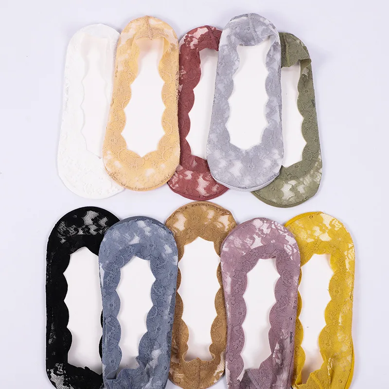 2021 низкие кружевные тонкие носки с подкладкой, незаметные скрытые носки-лодочки для женщин