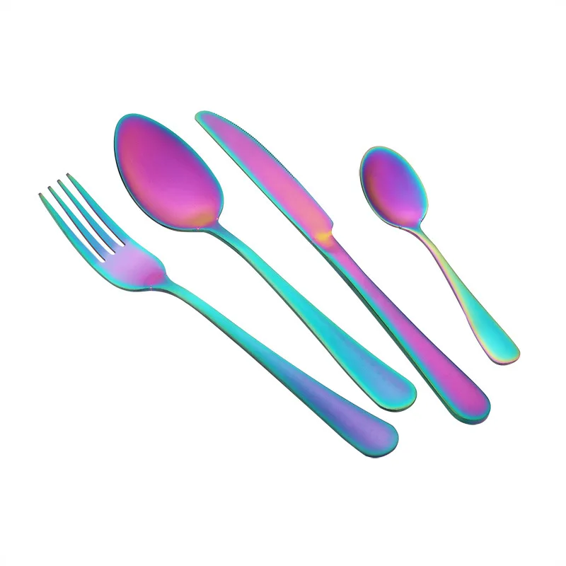 
High Quality Colorful Stainless Steel Cutlery Set Mirror Polishing 24pcs WIth Gift Box 