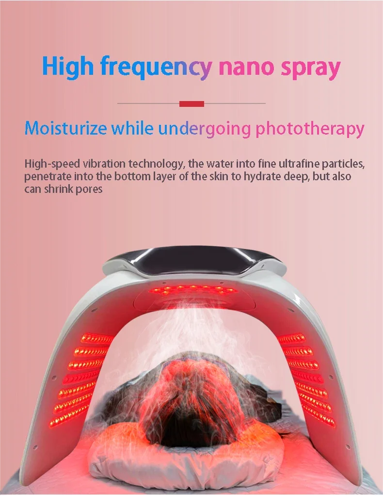 Effective 7 In 1 Cold And Hot Nano Water PDT Face SPA Red Light PDT Photon Rejuvenation Photon Mask Beauty Instrument
