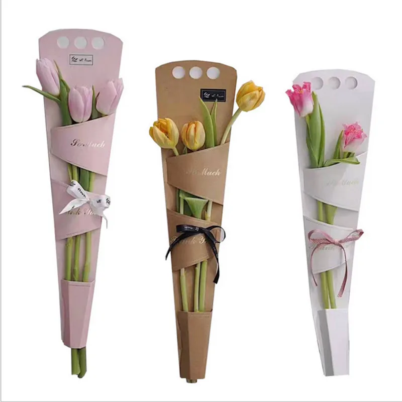 Wrapping Gift Waterproof Decoration Packaging  Kraft Paper Flower Sleeves Carry Bags