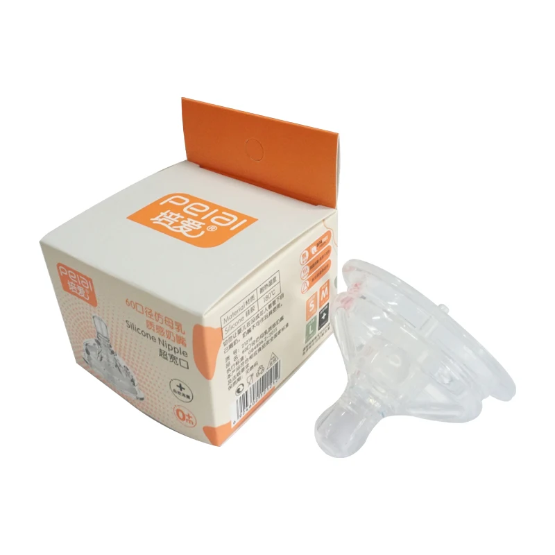 Factory Odm Latex Bpa Free Liquid Silicone 60 Caliber Ultra Wide Mouth Baby Teat Breast Milk Feeding Bottle Nipple