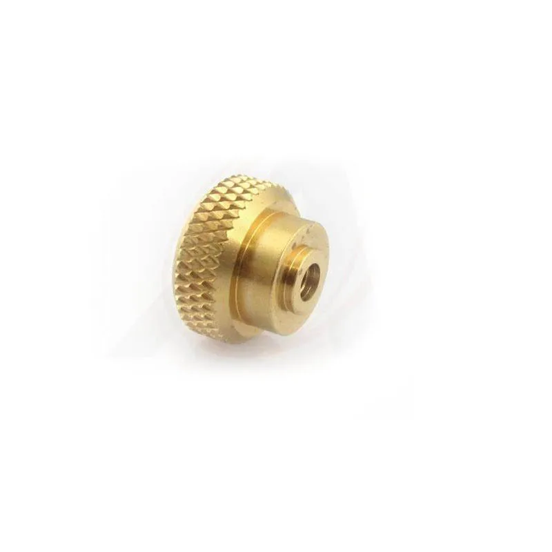 OEM CNC Machining Brass Gold Pleated Concentric Control Knurled Knobs