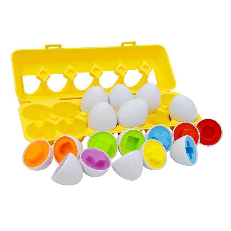 Baby Montessori Sort Game Kids Cognitive Math Color Matching Toy 3D Smart Egg Shaped Puzzle toy