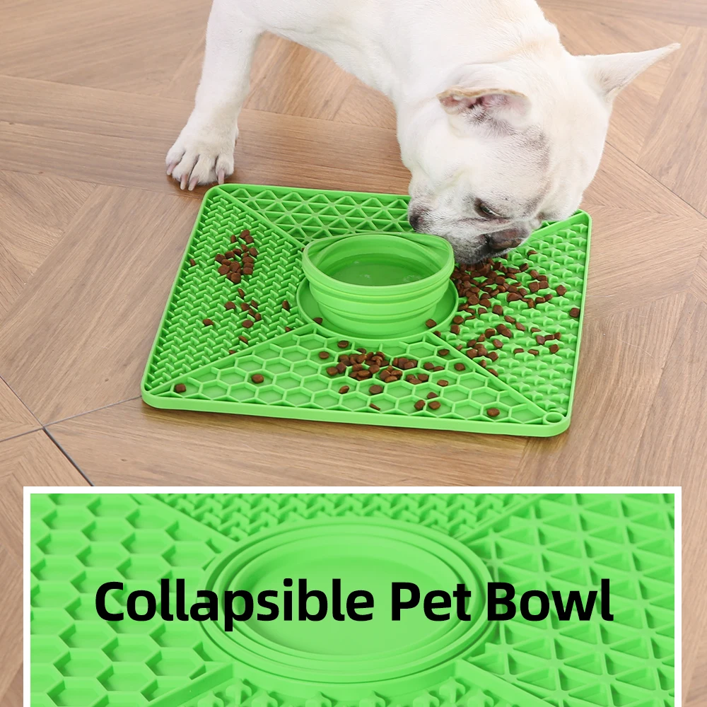 Factory Customize 4 In 1 Pet Slow Feeder Silicone Lick Mat Pet Dog Lick Mat