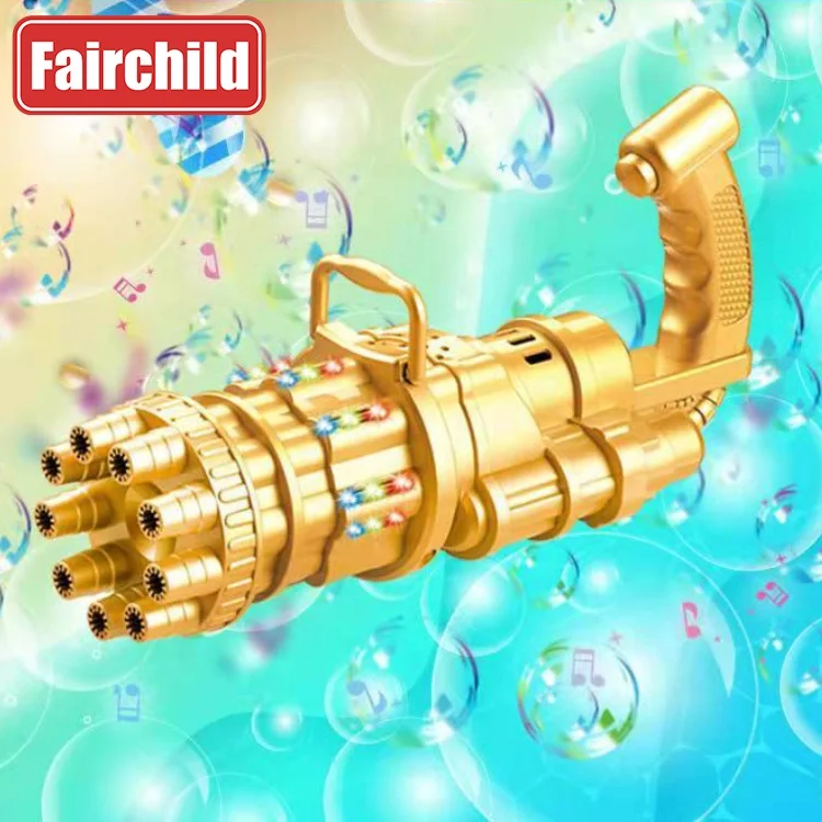 2024 Hot Sale Toys Summer Park Gift Black Electric Soap Bubble Machine Gatling Gun Bubble Toys
