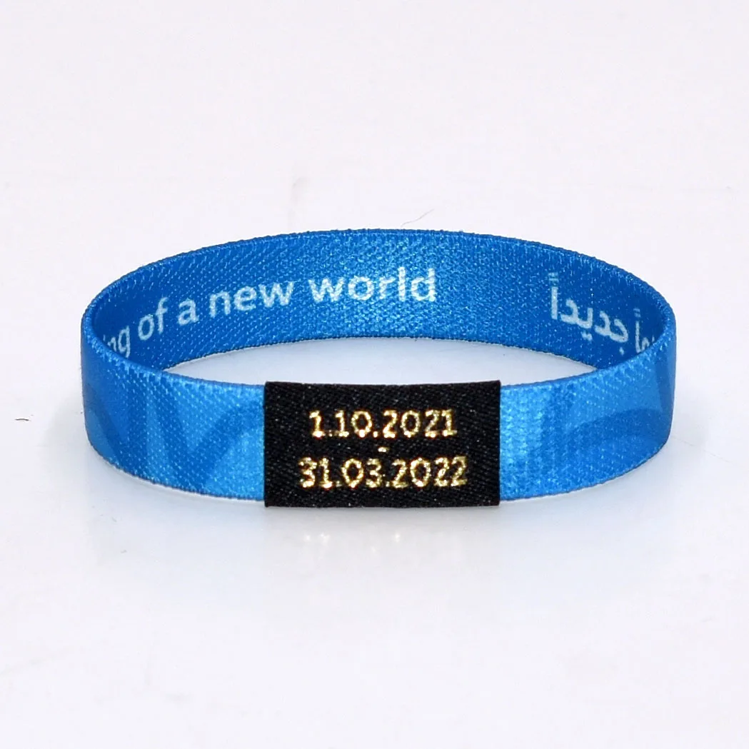 Custom Promotion  Rfid Iabel Tag Cheap Festival Event Wristband Satin Bracelet Nfc  Fabric Wristband