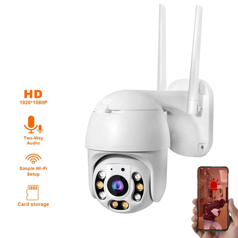 2MP Outdoor smart Wifi IP Camera 1080P Color IR Night Vision PTZ Camera Cloud Storage CCTV Security Camera