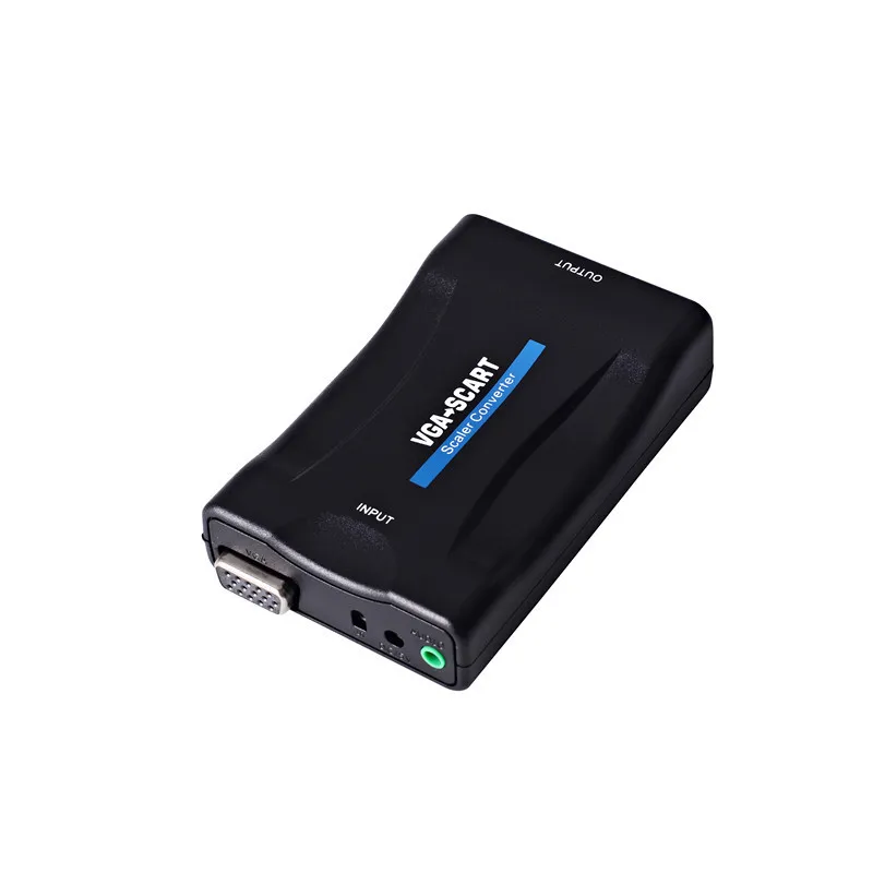 Professional New Design VGA to Scart HDTV PC video audio converter adapter