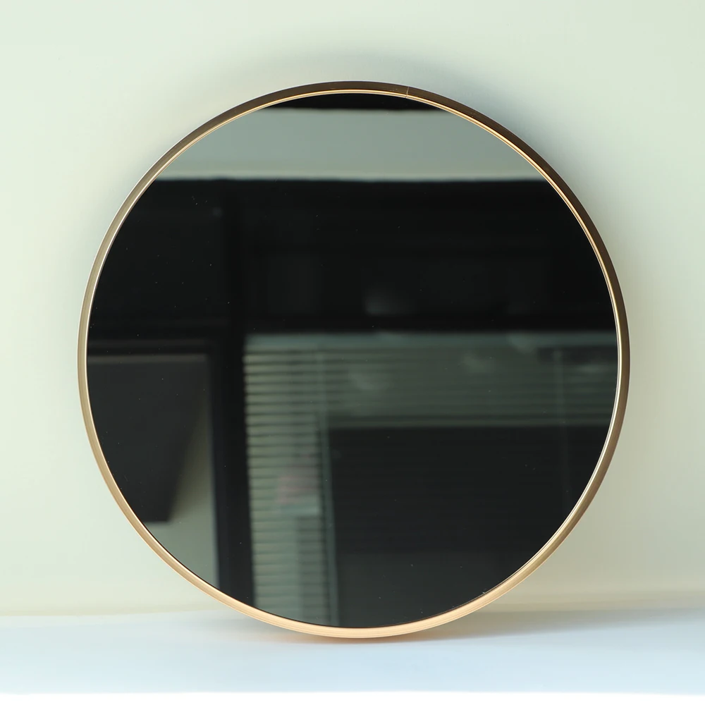 High quality custom modern furniture living room golden aluminum frame square silver  mirror