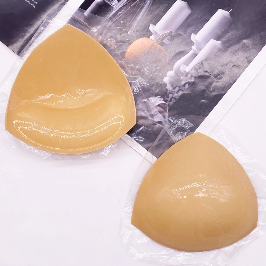 Double-Sided Self-Adhesive Breast Pads Bra Pads Inserts For Sizes A, B/C, D Cups Reusable Silicone Glue Triangle Push Up Pads