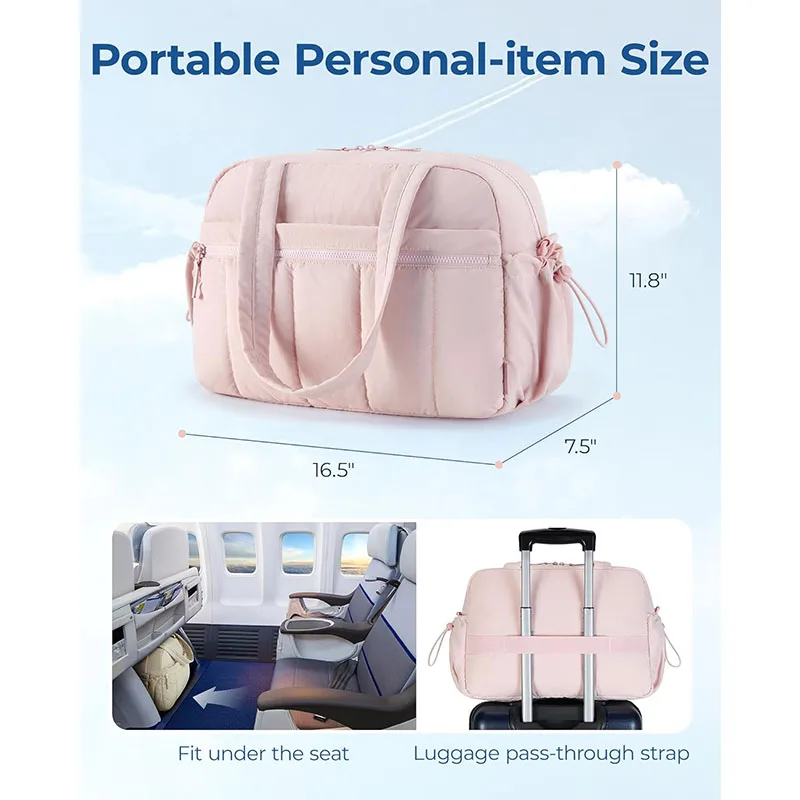 Factory Wholesale Good Quality Large Capacity Quilted Nylon Duffle Bag Waterproof Travel Overnight Puffer Duffel Bag