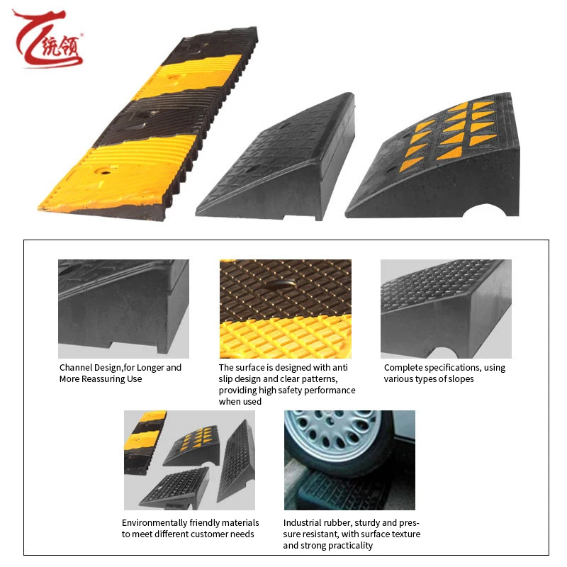 Easy Installation Black Flexible Street Rubber Vehicle Kerb Curb Ramp