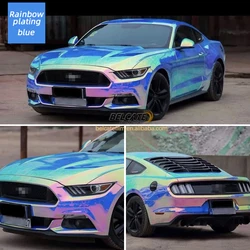 Factory wholesale 1.35*18m Rainbow electroplating blue auto film car wrap vinyl Vehicles stickers