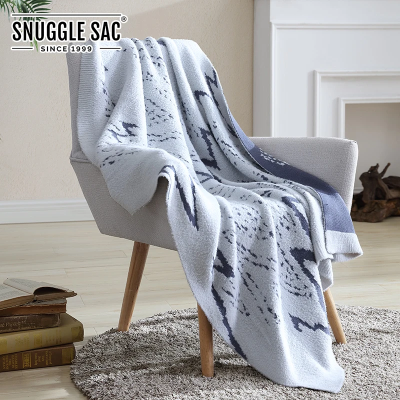 
Snuggle Sac Air Feel Double Sided Sofa Blanket Throw Knit Blanket Travel Blanket 