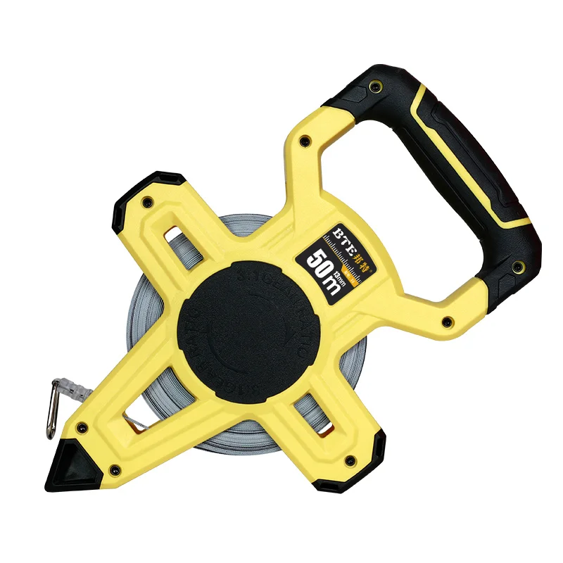 BTE Multi Functional Metal 50m Meters Measure Tape OEM Custom Professional Long Metal Heavy Duty Retractable Tape Measures