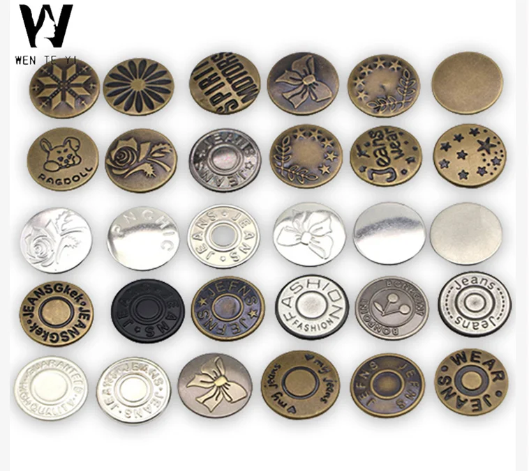 WT  custom shank button Jeans Adjust  press metal snaps buttons for clothing