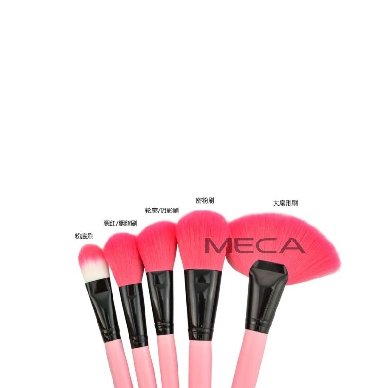 Fashion custom logo makeup brushes tools 24 pink professional makeup brush