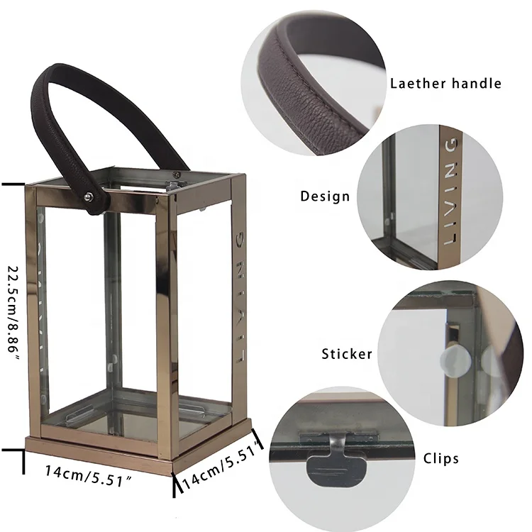 Wedding Decoration  High Quality  Polished Lanterns Metal For Centerpiece Stainless Steel Candle Lantern