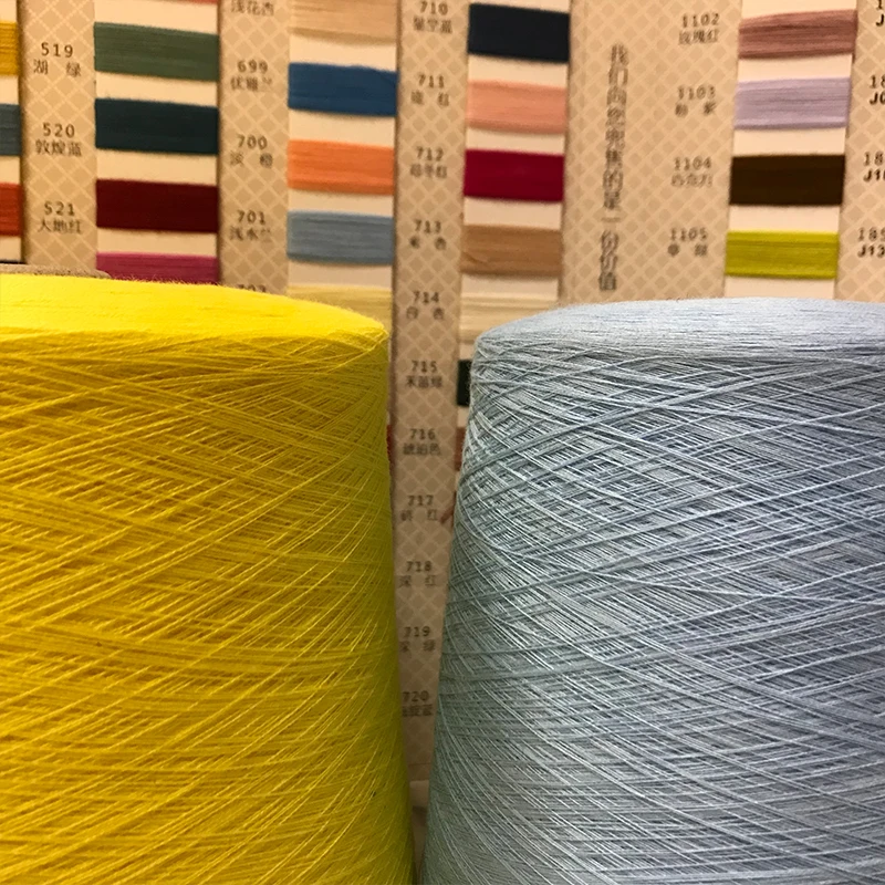 wholesale dyed yarn 100% cotton yarn for making machine  32S/2 semi combed cotton for knitting yarn