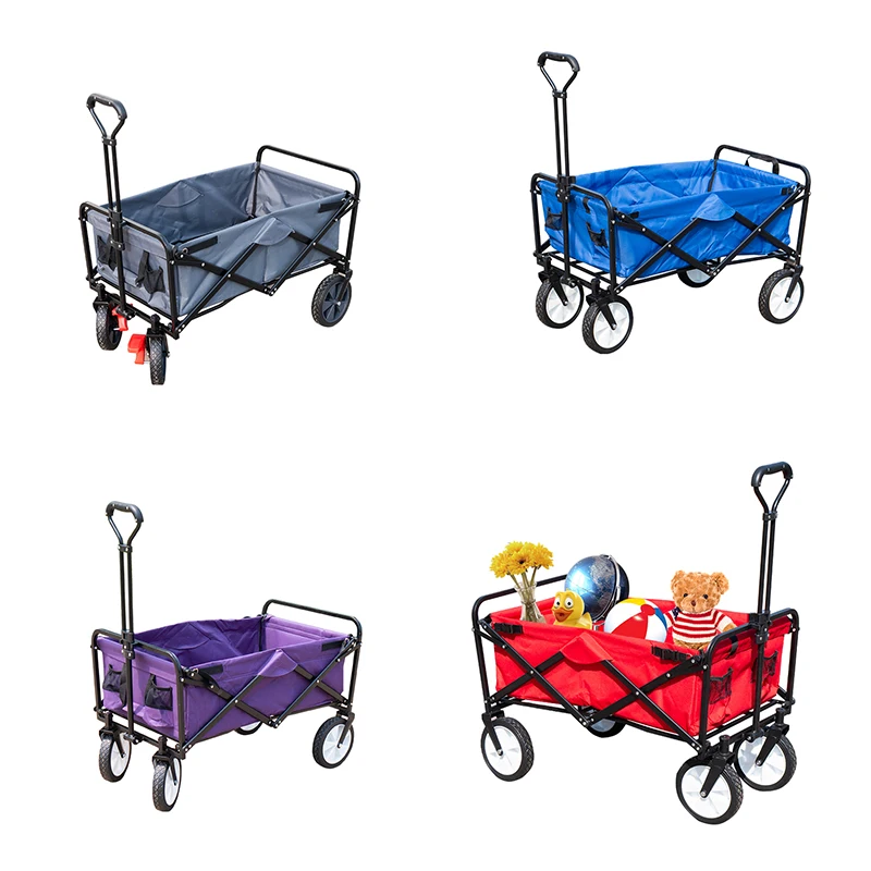 All Terrain Wagon Stroller Folding camping Wagon Foldable Roof Handcart Foldable Transport utility Wagon Folding For Beach