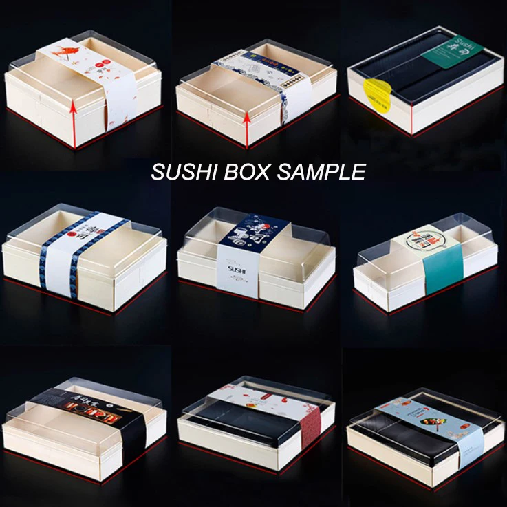 Disposable sushi packaging box Japanese bento wooden takeaway packaging box sample