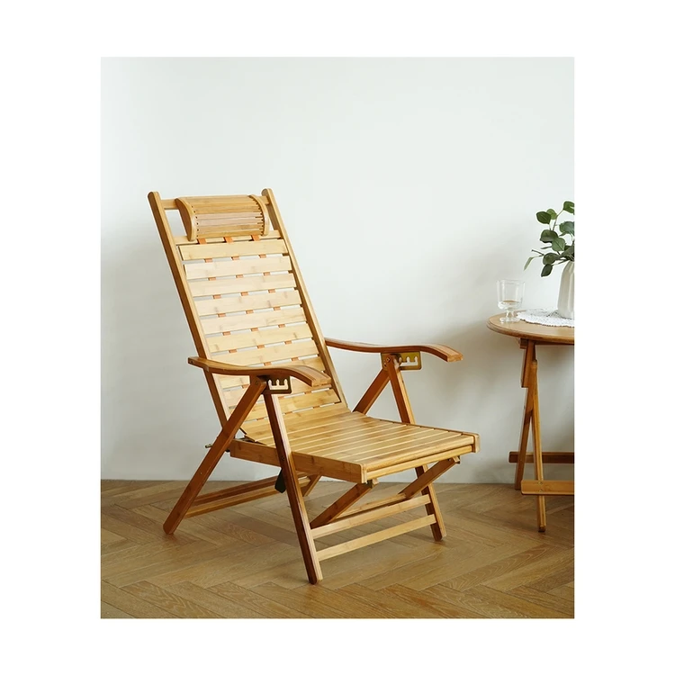 
Customized Outdoor High Quality Leisure Chair Portable Bamboo Wooden Folding Recliner 