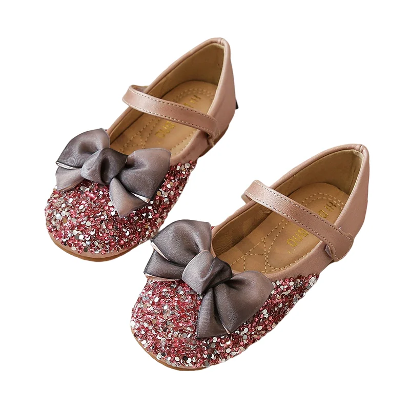 Китайские производители, Прямая поставка, обувь принцессы с бантом и кристаллами для девочек, детская повседневная обувь