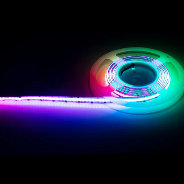 Commercial Dream Full Color RGBW DC12V 24V Magic Digital No Light Point RGBIC Soft 630/m Smart Addressable RGB COB LED Strips