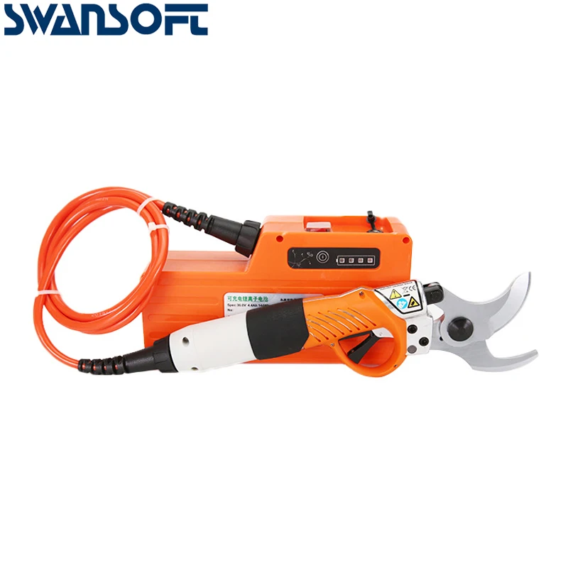 Swansoft High Quality Max. Cutting 45mm Electric Garden Tree Pruning Shear  with 10 Hours of Battery Life