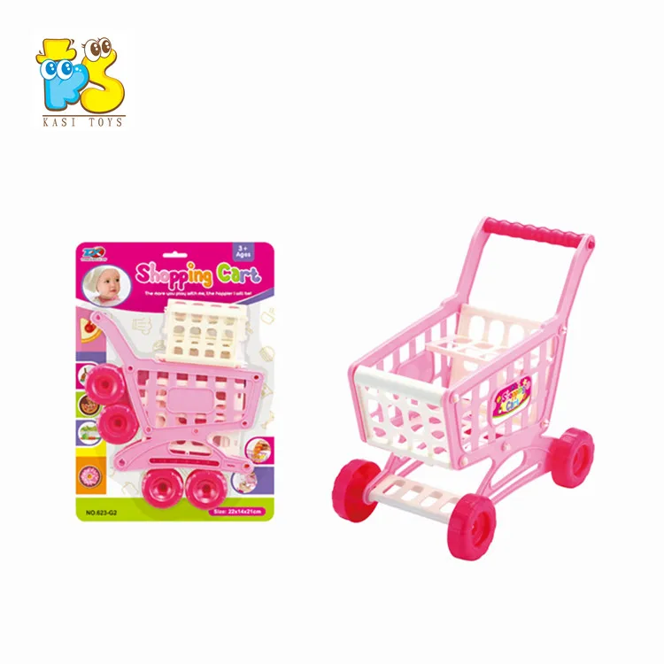 Mini DIY supermarket play sets pink small shopping cart plastic baby toys