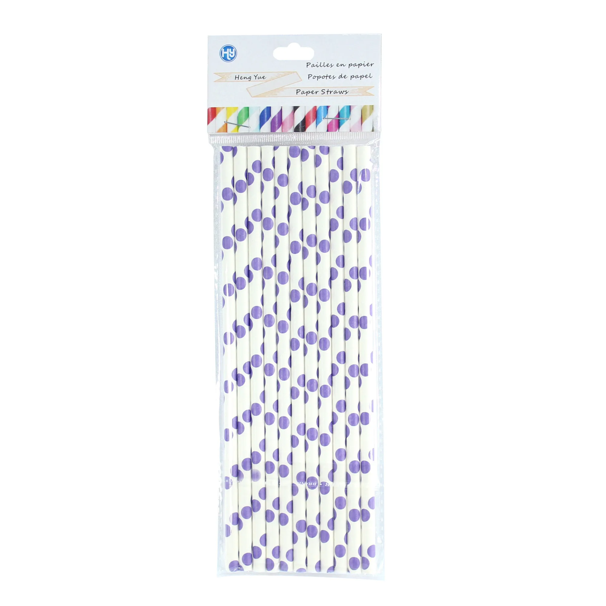 100pcs/bag Custom Your Brand Logo Bright Printing Striped Paper Straw For Wedding Decoration