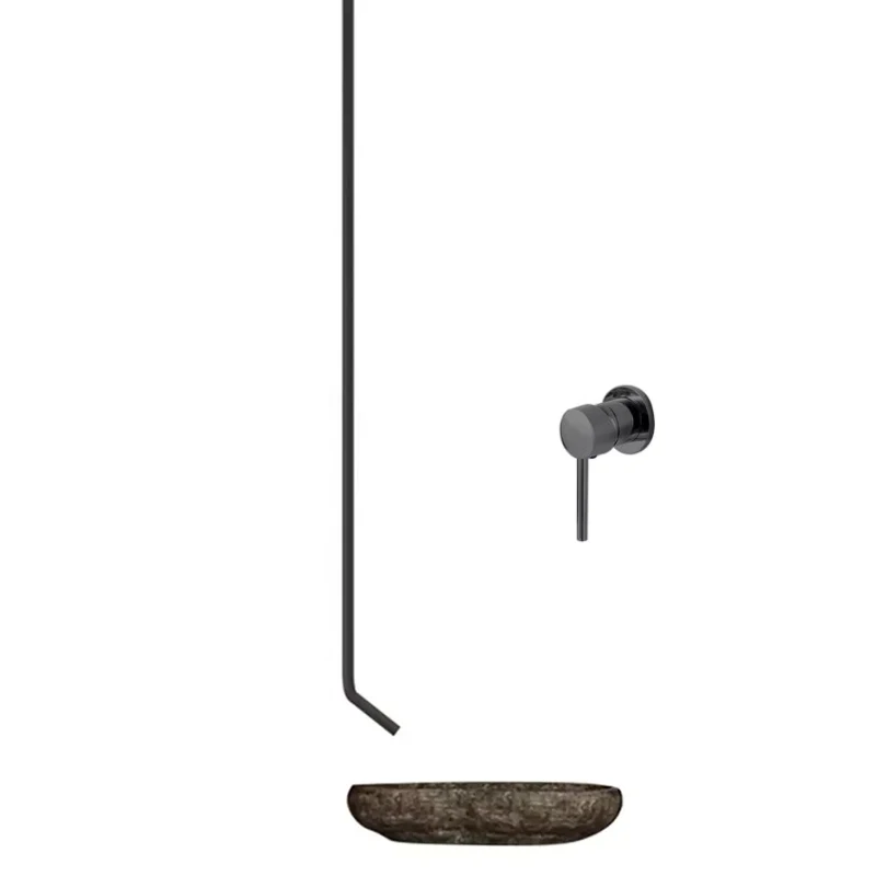 Black Water Drop Shape Ceiling Spout Basin Faucet Brass Lavatory Bathroom Sink Faucet