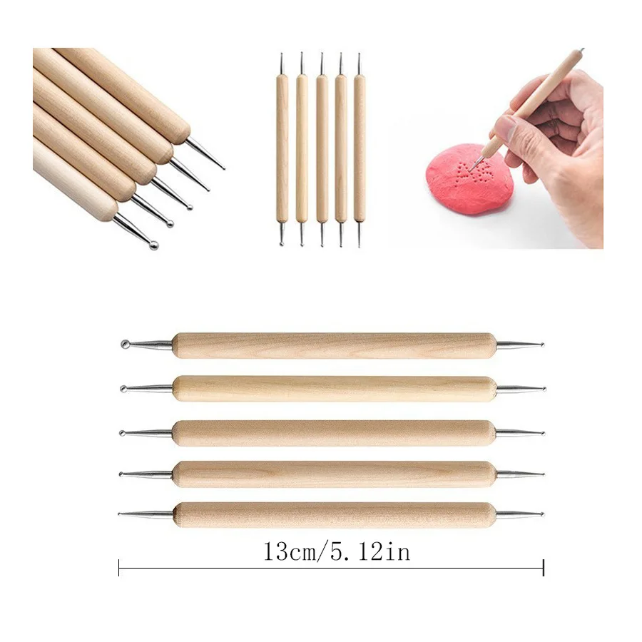 ceramic tools 14-piece set, clay clay-plastic materials, carving knives, balls, sticks, wave points, drill pens, clay tools