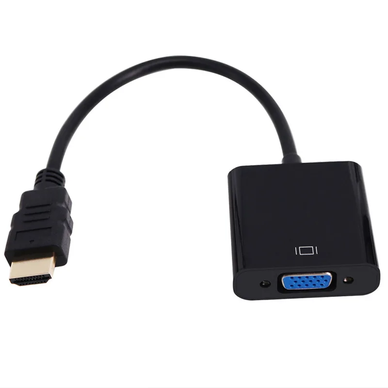 Customize HD Hdmi To Vga Adapter Black 1080P Hdmi To Vga With Audio Conversion Cable Hdmi To Vga Converter Cable Supports HDCP