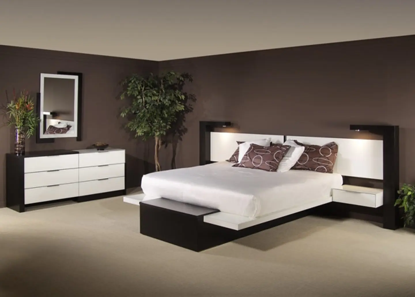 High quality White MDF Bed Home Hotel Bedroom Set Furniture Queen Size Bed