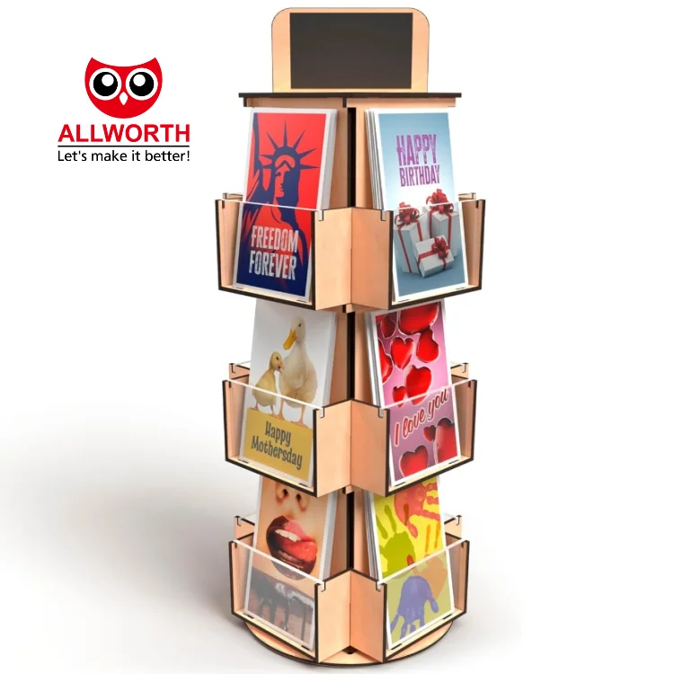 Custom-made Complementary Colours Steel Wooden Finish Book Magazine Display Rack