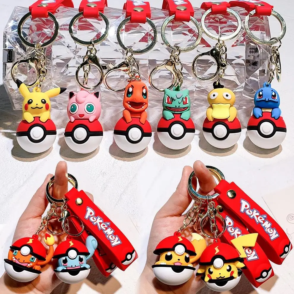 2024 новые брелоки в виде покебола с мультяшными персонажами