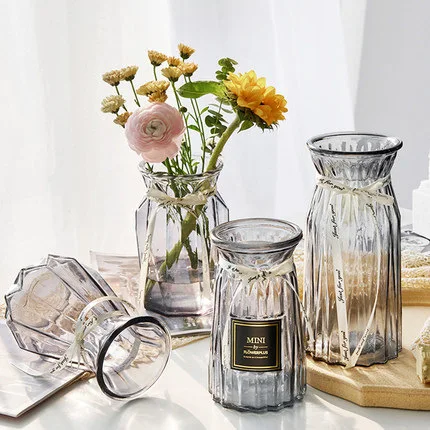 wholesale Home Decorative Fashion Style Luxury Home Decor Colored Hand Blown Large Flower Glass Vase With Sculpture Oversize