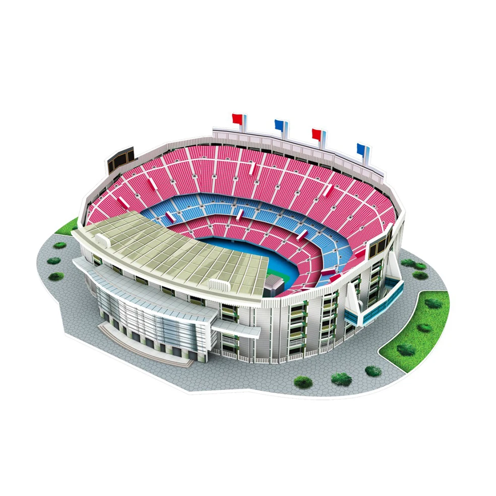 Vasty Fun World Famous Football Stadium Architecture Paper DIY 3D Building Model Kit With Blind Box Packing DDP Shipping Global
