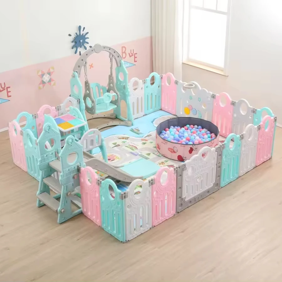 Good Quality Workshop Playpen For Baby Plastic Y Plastic Indoor Playpen Pink Park Playpen Kid Plastic