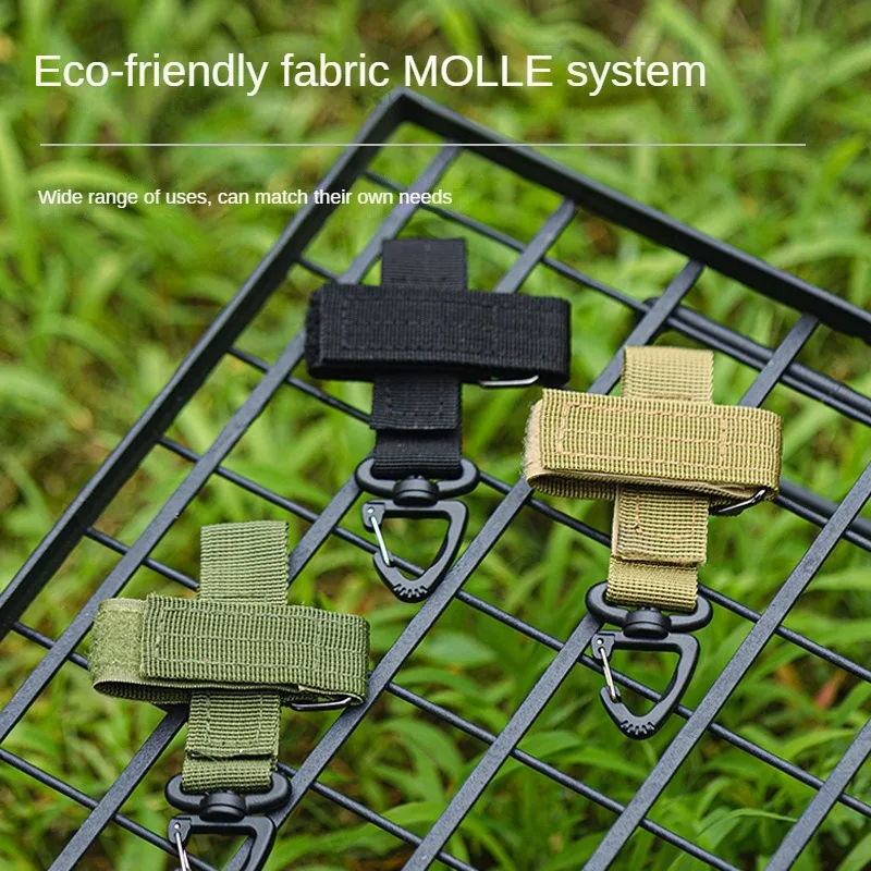 Multi Anti-Lost Gloves Hanging Hook Outdoor Camping Tactical Nylon Webbing Triangle Buckle Carabiner Keychain