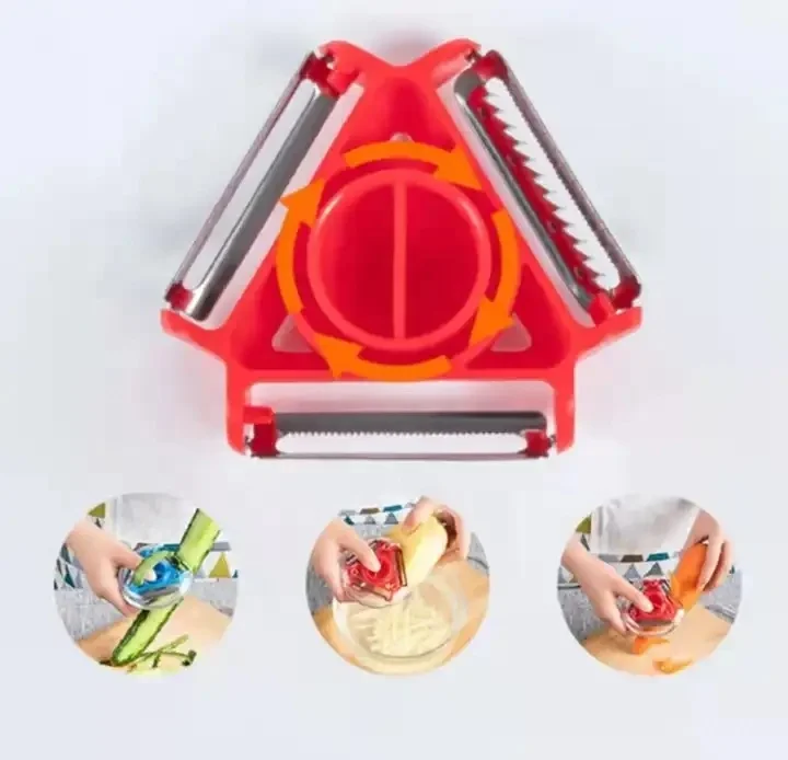 Kitchen 3 in 1 Multi-purpose Rotary Peeler Stainless Steel Potato Peeler Slicer Grater Fruit Peeler Vegetable Shredder