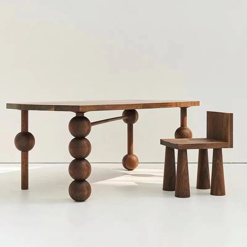 Minimalist style  solid wood round dining table side table modern