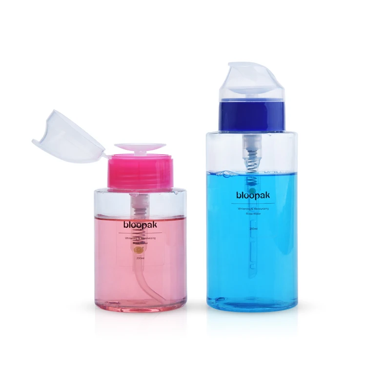 Cosmetic packaging plastic bottle nail polish remover pump bottle,33/410 nail acetone thick nail pump bottle,pump bottle nail