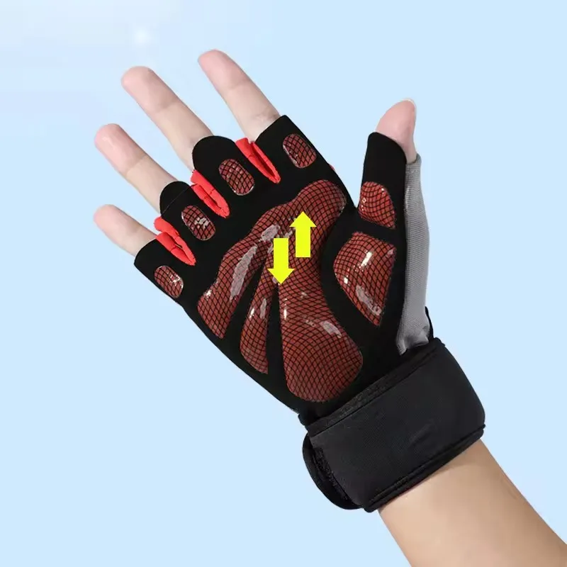 High quality weightlifting exercise cheap custom anti-slip sports fitness half finger gloves for couple