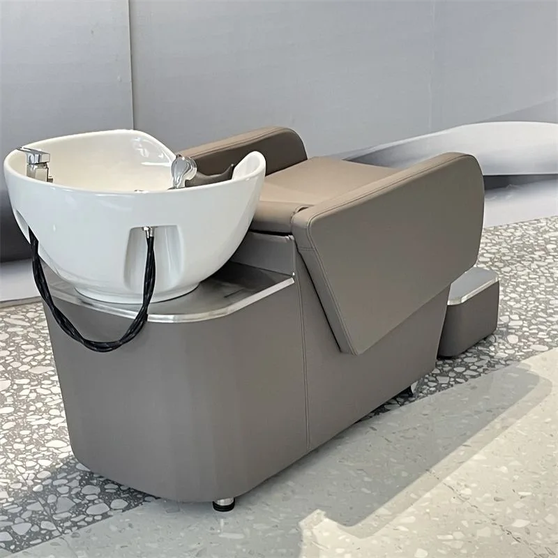 Water Circulation Electric Massage Shampoo Chair for Portable Spa Wash Head Wooden Salon Furniture Massage Shampoo Chair