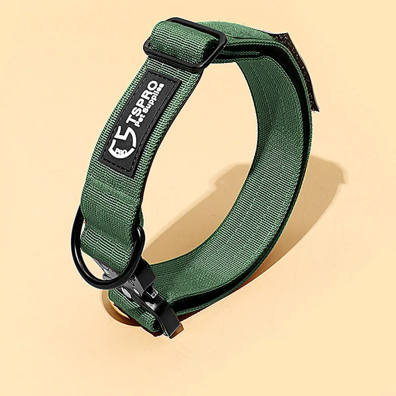 Adjustable Tactical Collars for Big Dogs Durable Nylon Pet Collar for Large Breeds Wholesale Pet Supplies