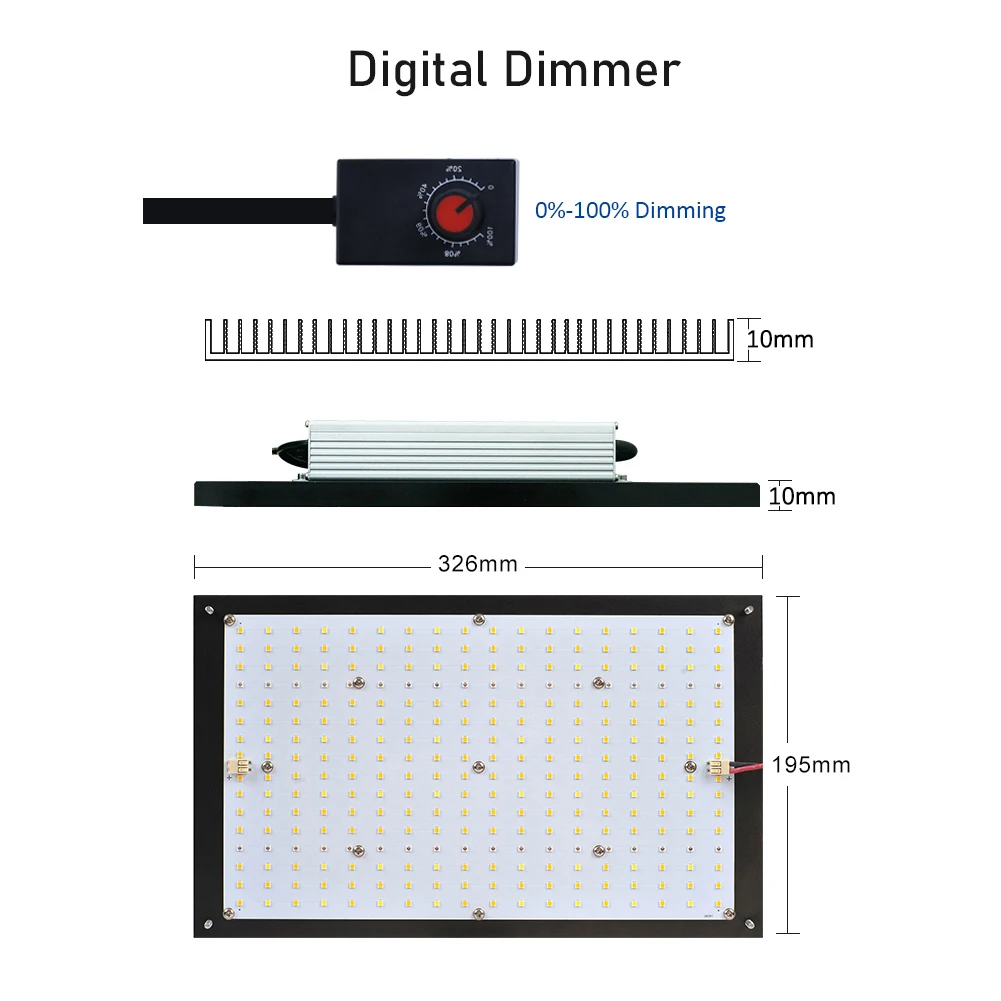 CrxSunny Full Spectrum COB Grow Light Dimmable Meanwell Driver 120W Samsung LM301B Quantum LED Growing Lamps