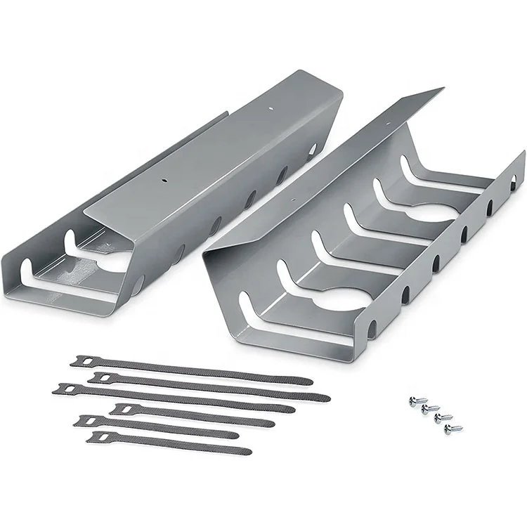 Under Desk Black Color Metal Wire Cable Organizer Pack Of 2 Tray Management Tray Under Desk Cable Channel Standing under desk